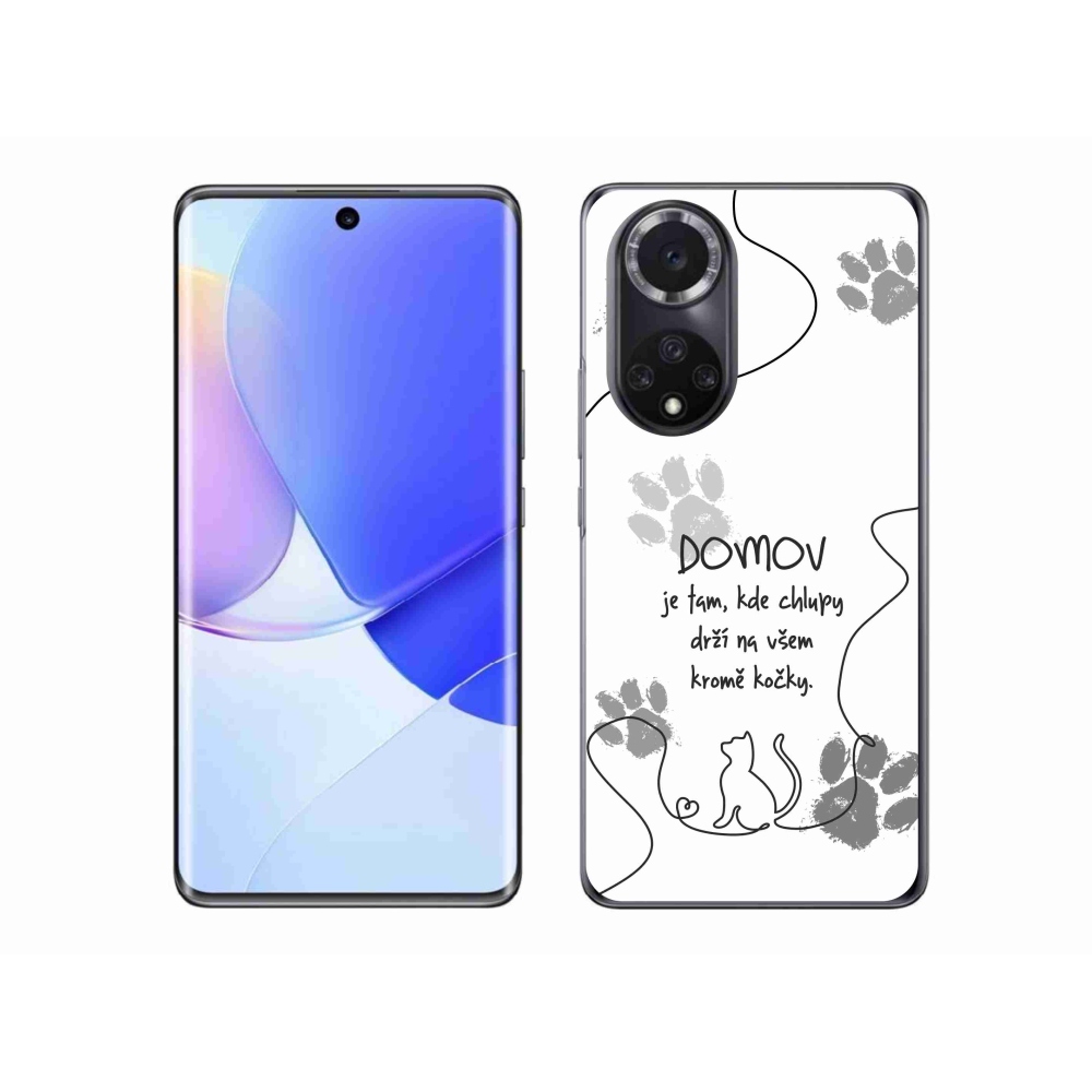 Gél borító mmCase a Huawei Nova 9 készülékhez - macska motívum fehér háttérrel