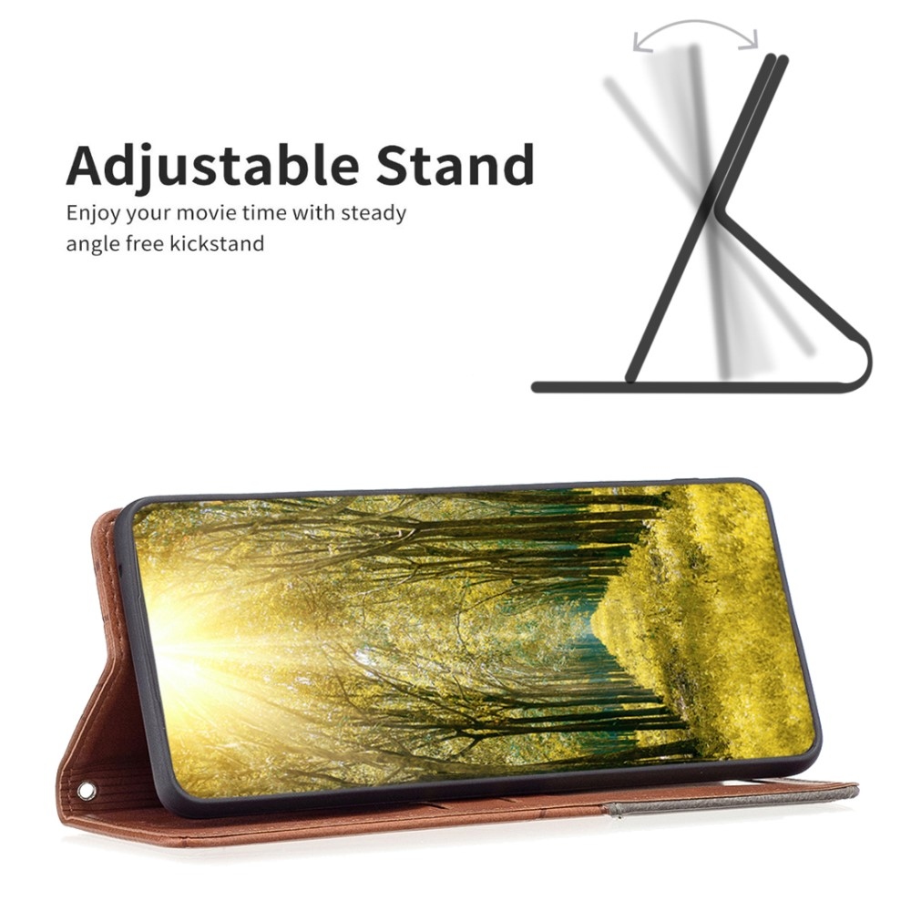Háromszög alakú könyv tok Xiaomi Redmi Note 13 Pro 4G/Poco M6 Pro - barna