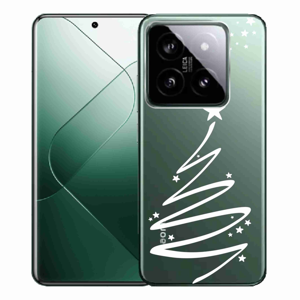 Gél borító mmCase a Xiaomi 14 Pro-hoz - fehér fa átlátszó háttéren