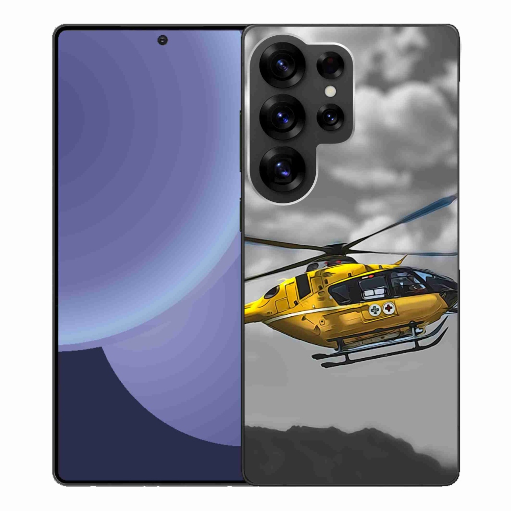 Gél védőhuzat mmCase Samsung Galaxy S25 Ultra - sárga helikopterhez