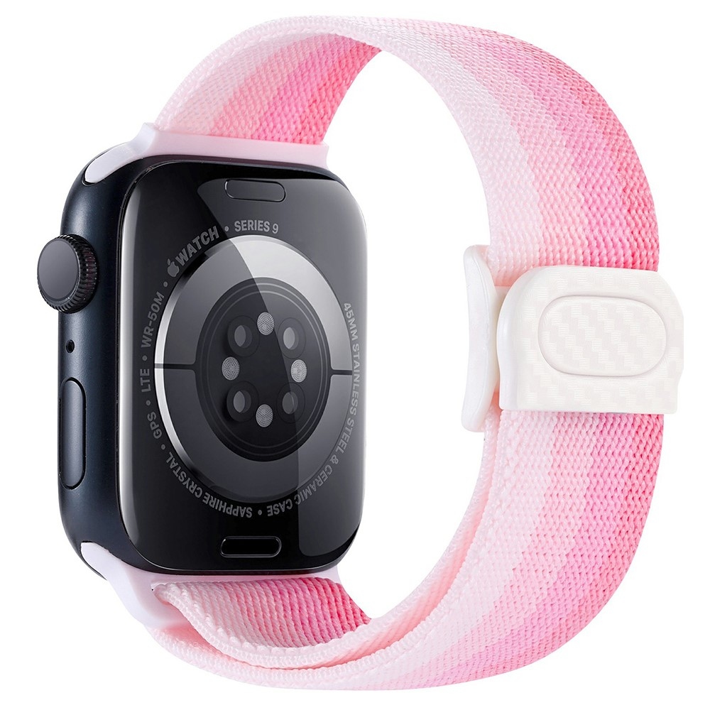Fokozatos nejlon szíj Apple Watch Ultra/Ultra 2 49mm/SE/SE 2022/2023 44mm/9/8/7 45mm/6/5/4 44mm/3/2/1 42 mm - rózsaszín csíkok