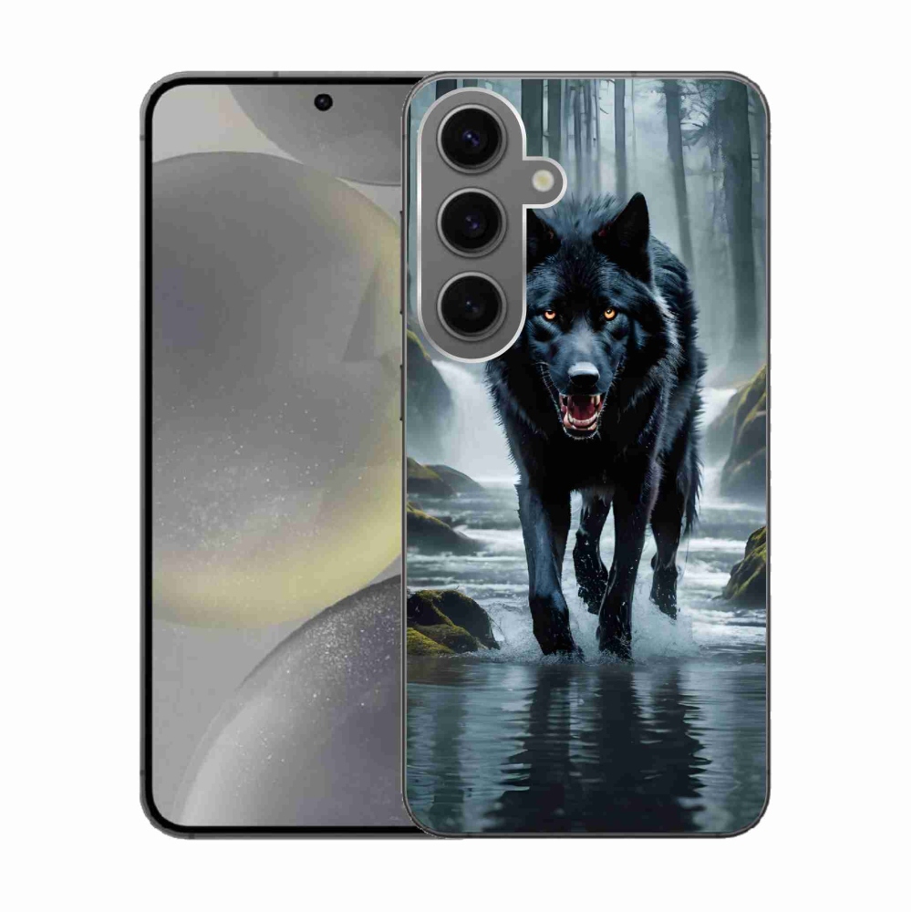 Zselés borítás mmCase Samsung Galaxy S24 készülékhez - fekete farkas