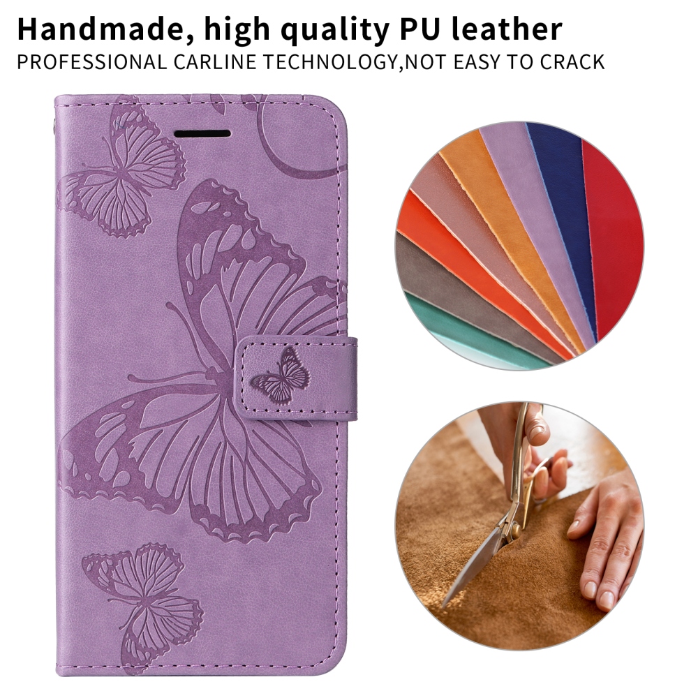 Nagy pillangó könyv tok a Xiaomi Poco F7 5G-hez - lila