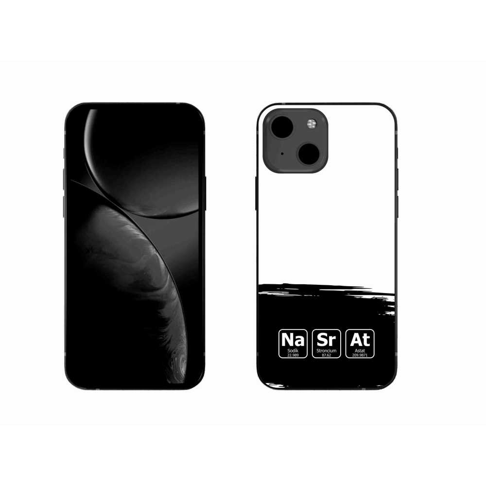 Gél borító mmCase iPhone 13 6.1 készülékhez - kémiai elemek fekete és fehér háttérrel