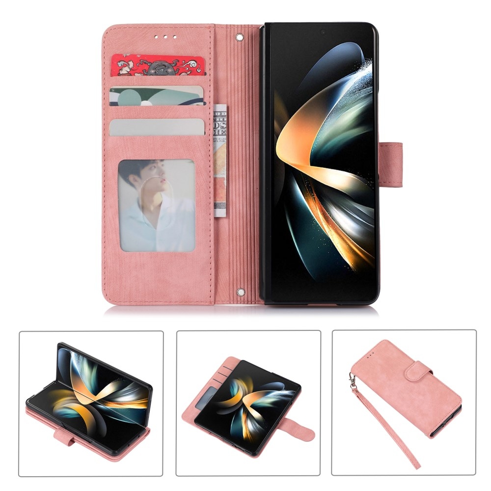 Tárcás könyvtáska Samsung Galaxy Z Fold5 5G - rózsa arany
