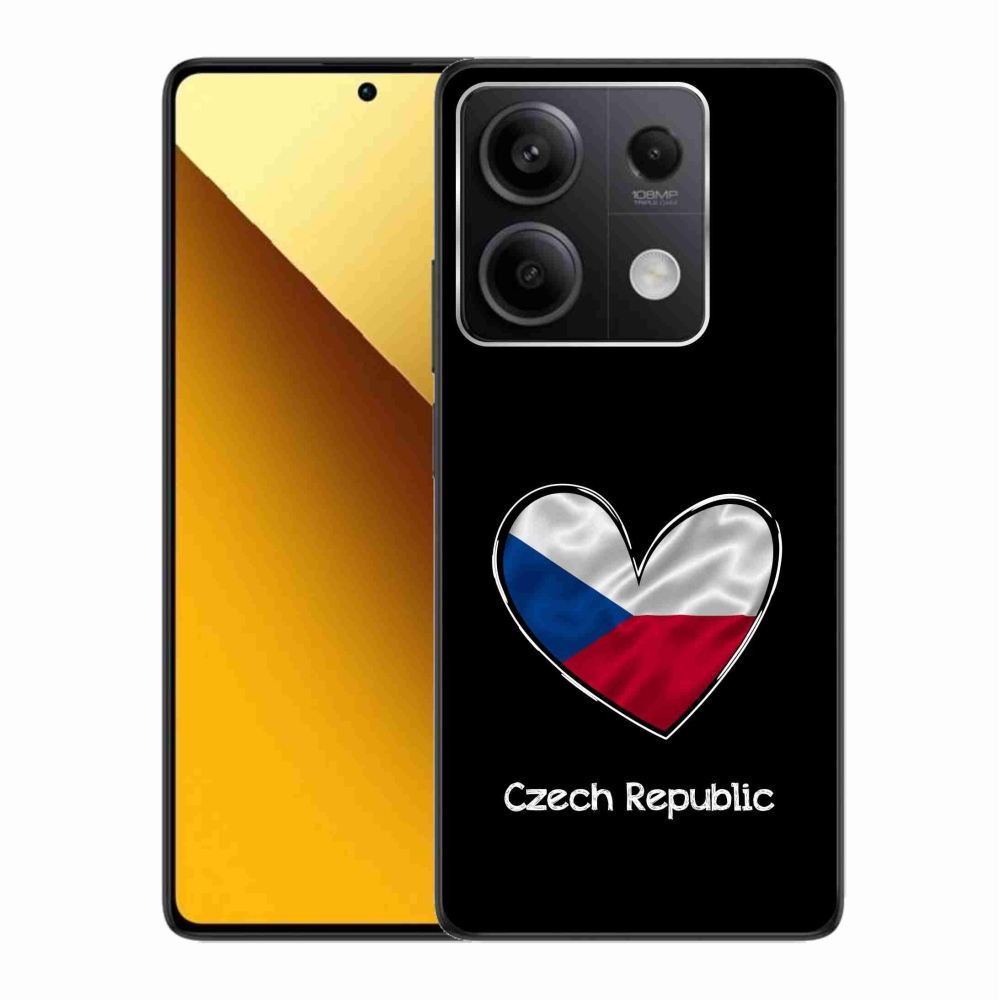 Gél borító mmCase a Xiaomi Redmi Note 13 5G számára - szív zászló fekete háttérrel
