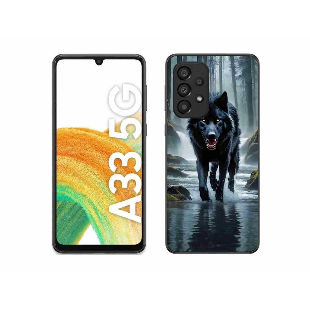 Zselés borítás mmCase Samsung Galaxy A33 5G - fekete farkas