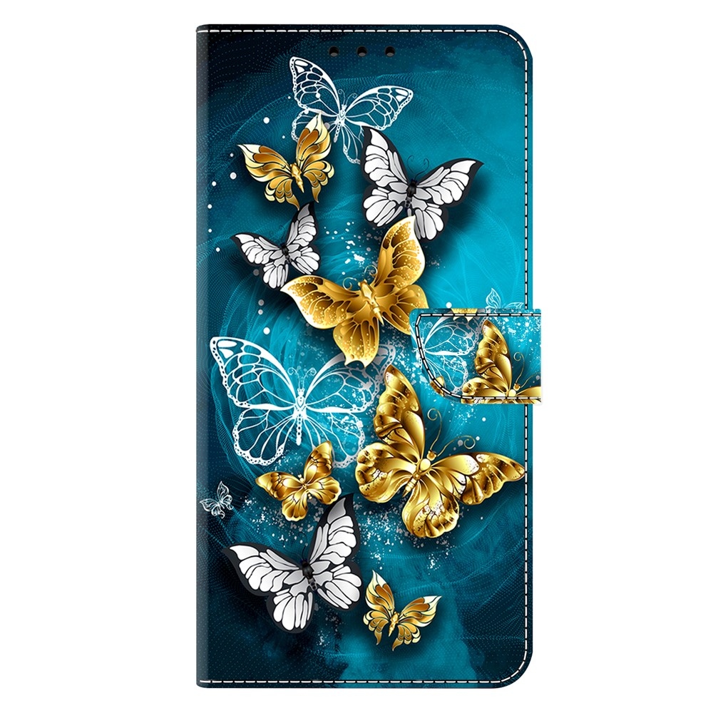 Firmly book tok Samsung Galaxy A17 5G/A26 5G - arany és fehér lepkék