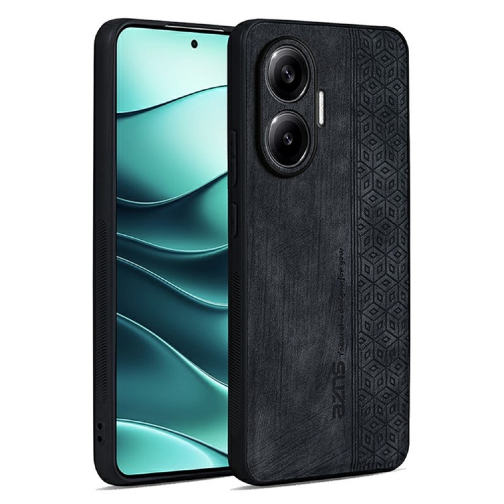AZNS zselés tok PU bőrrel borítva a Xiaomi Poco F7 5G számára - fekete