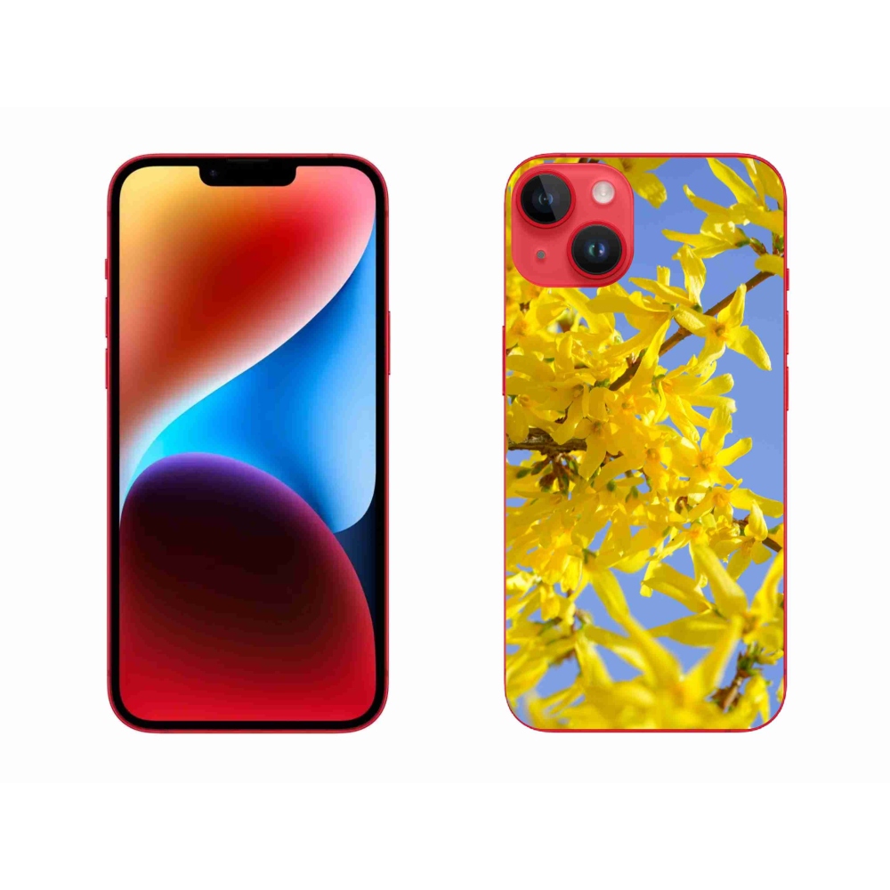 Gél védőhuzat mmCase iPhone 14 Plus készülékhez - sárga virágok