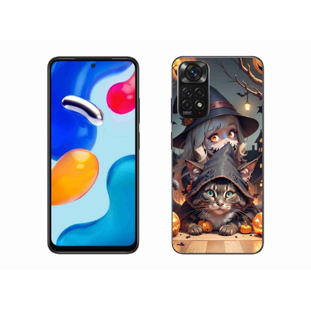 Gél borítás mmCase a Xiaomi Redmi Note 11 4G-hez - boszorkány macskával
