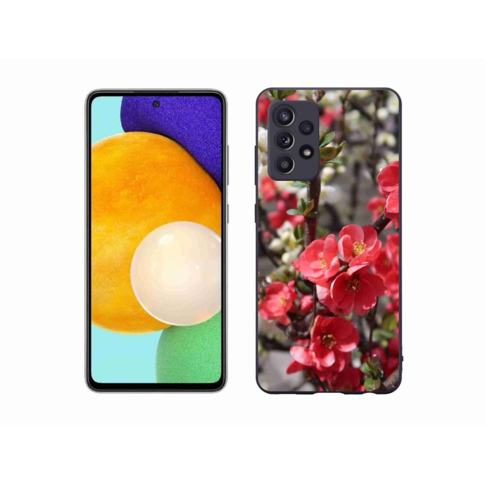 Gél védőhuzat mmCase Samsung Galaxy A52s 5G - piros virágok