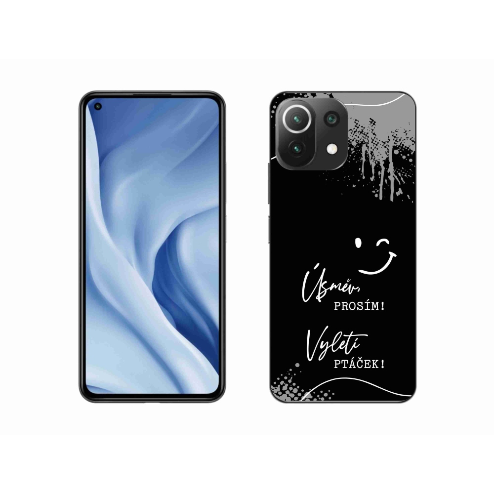 Gél borító mmCase a Xiaomi Mi 11 Lite 4G/5G-hez - vicces szöveg 4 fekete háttérrel