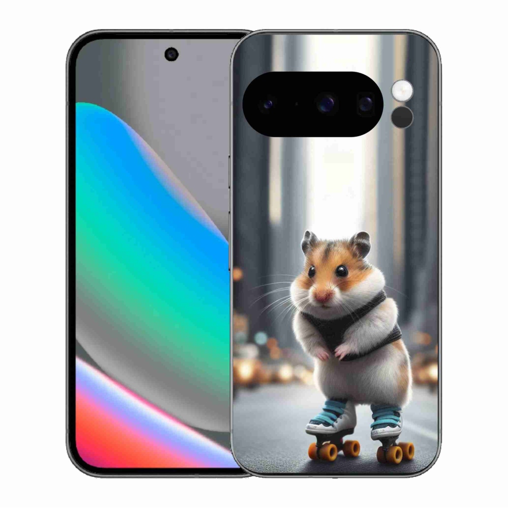Zselés borítás mmCase a Google Pixel 10 Pro számára - hörcsög a korcsolyán