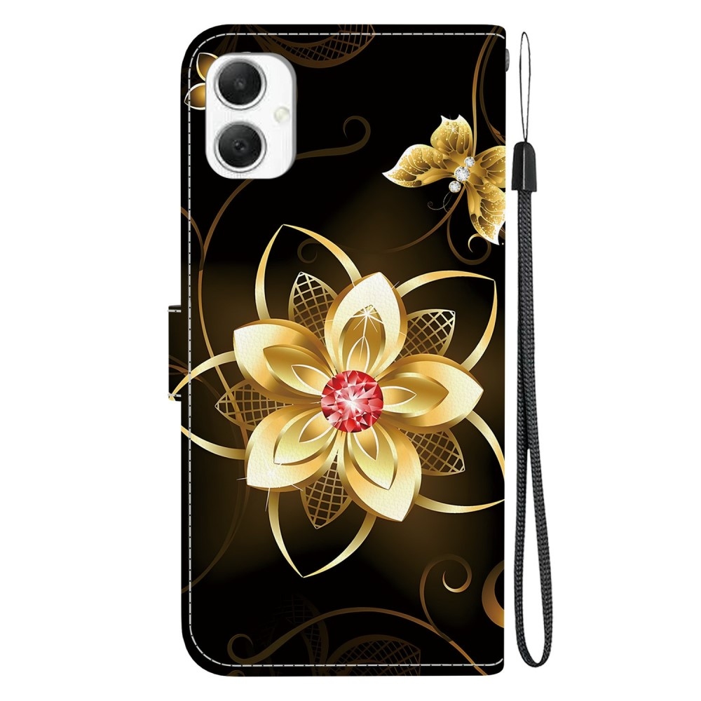 Sokoldalú könyvtáska Samsung Galaxy A06 4G - arany virág