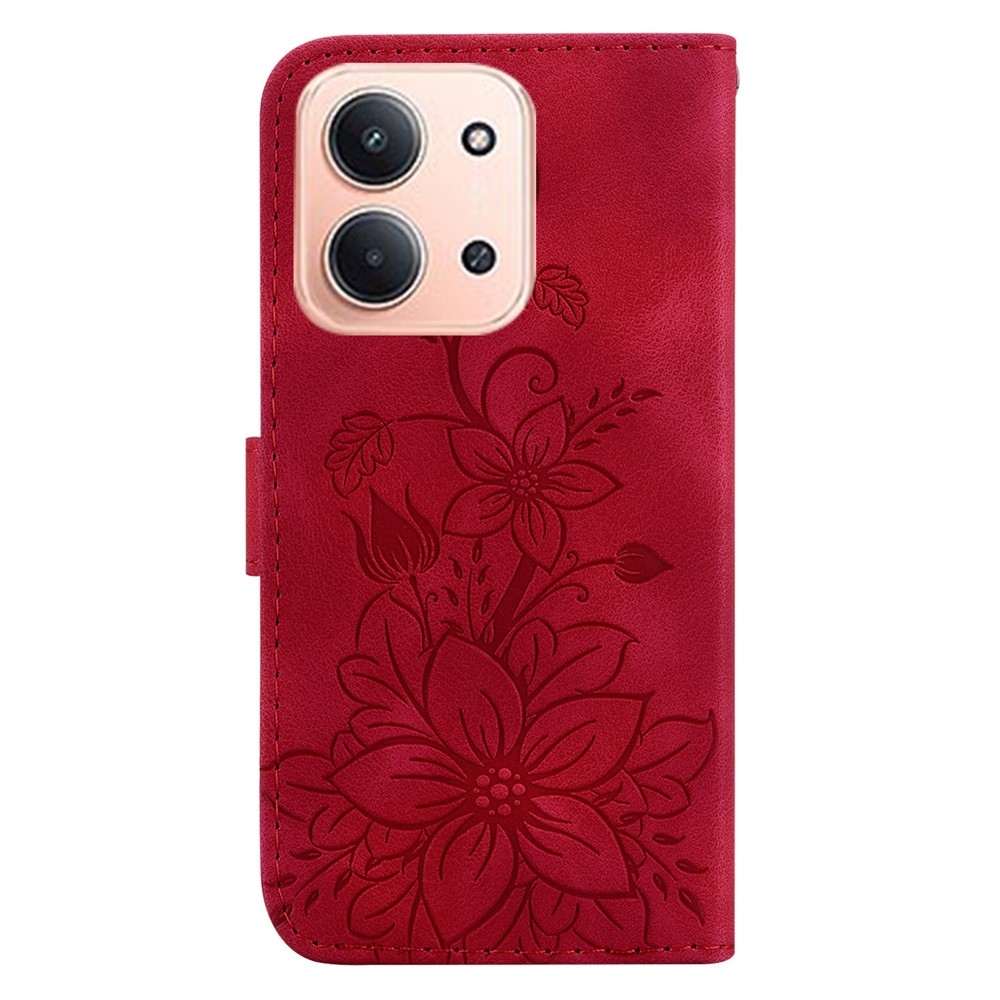 Lily könyv tok Xiaomi Redmi 15C 4G/5G (173mm) - piros