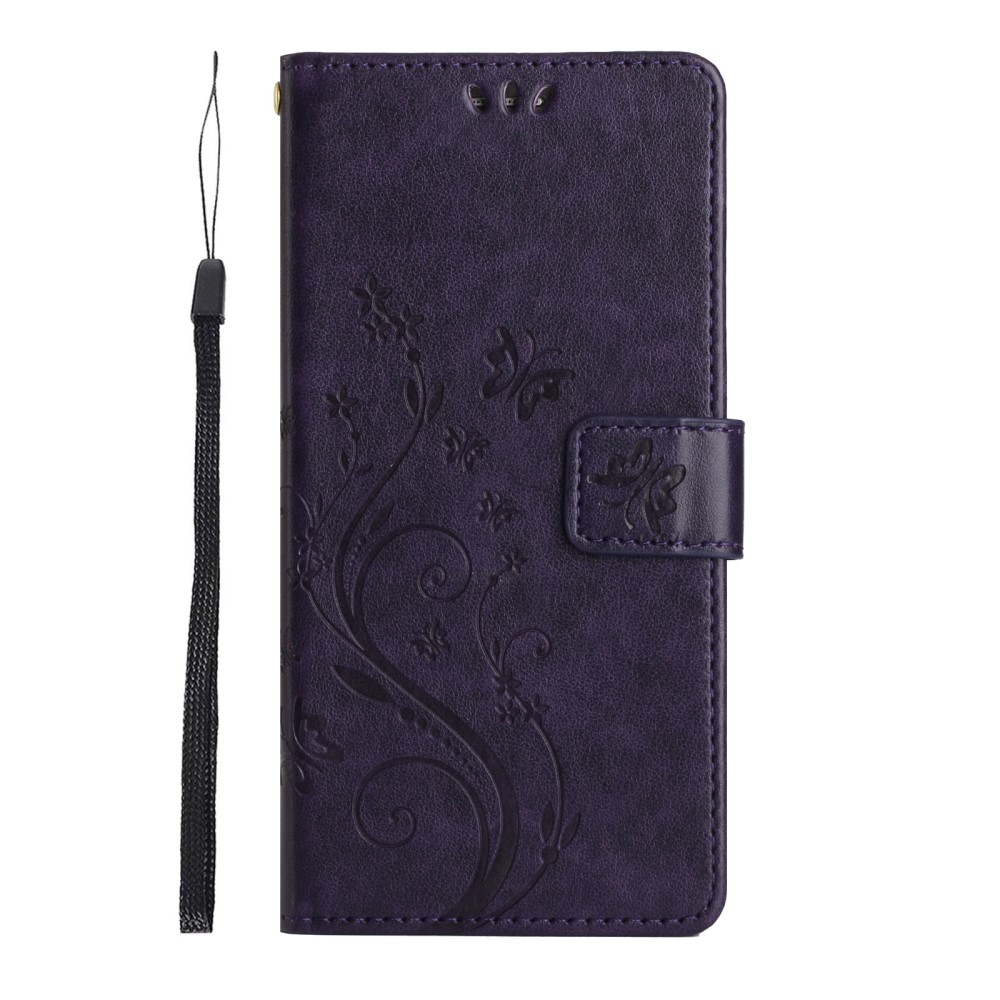 Virágok könyv tok Xiaomi 15 - sötét lila