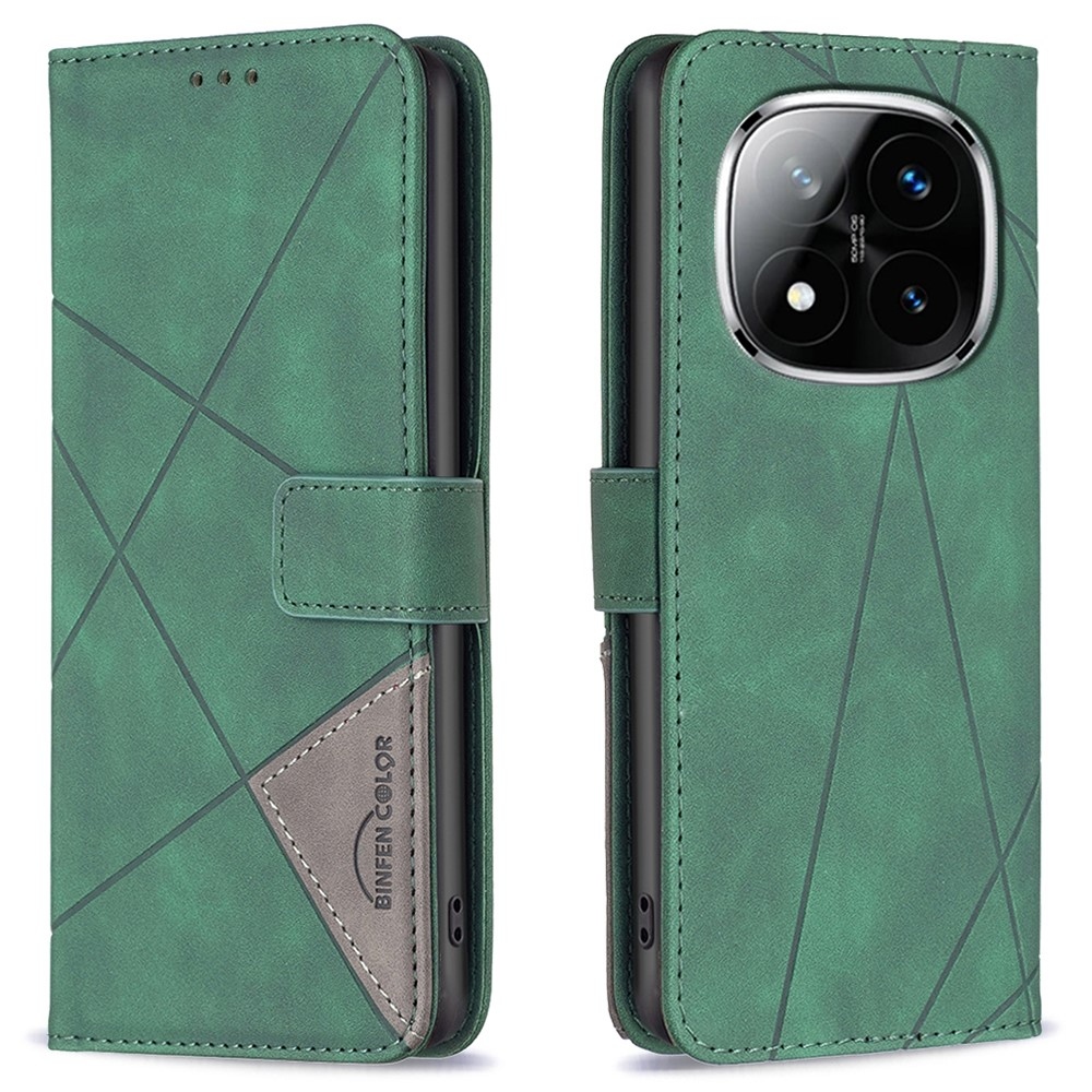 BNF háromszög alakú könyvtáska Xiaomi Redmi Note 14 Pro - zöld