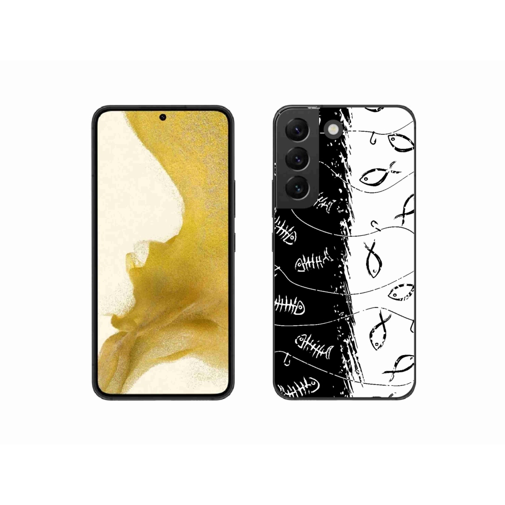 Gél borító mmCase Samsung Galaxy S22 5G - csontvázak és halak számára