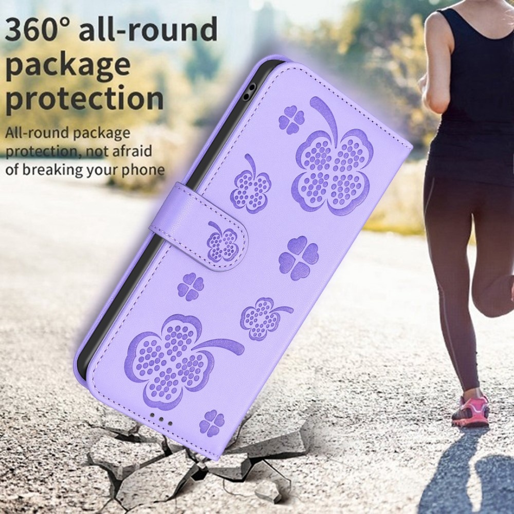 Clover könyvtáska Honor Magic 6 Lite 5G készülékhez - lila