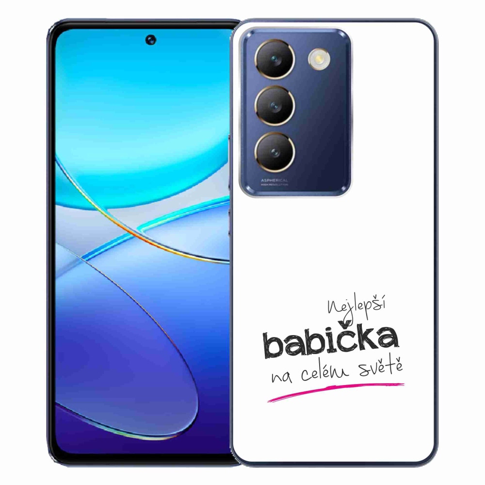 Gél borító mmCase a Vivo V40 SE 4G/5G - legjobb nagymama 4 fehér háttérrel