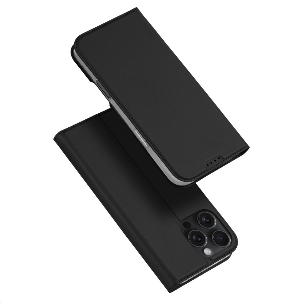 DUX könyvtáska iPhone 16 Pro Max készülékhez - fekete