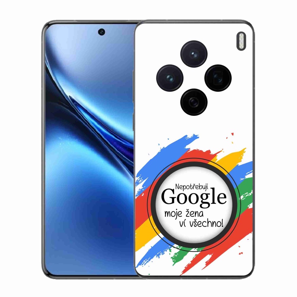 Gél borító mmCase a Vivo X200 5G - nő tudja, minden fehér háttérrel