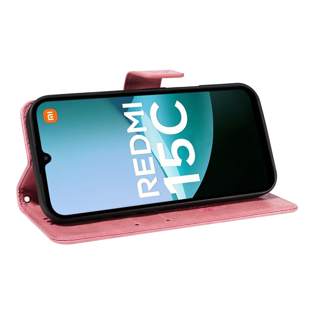 Fák könyve tok Xiaomi Redmi 15C 4G/5G (173mm) - rózsaszínű