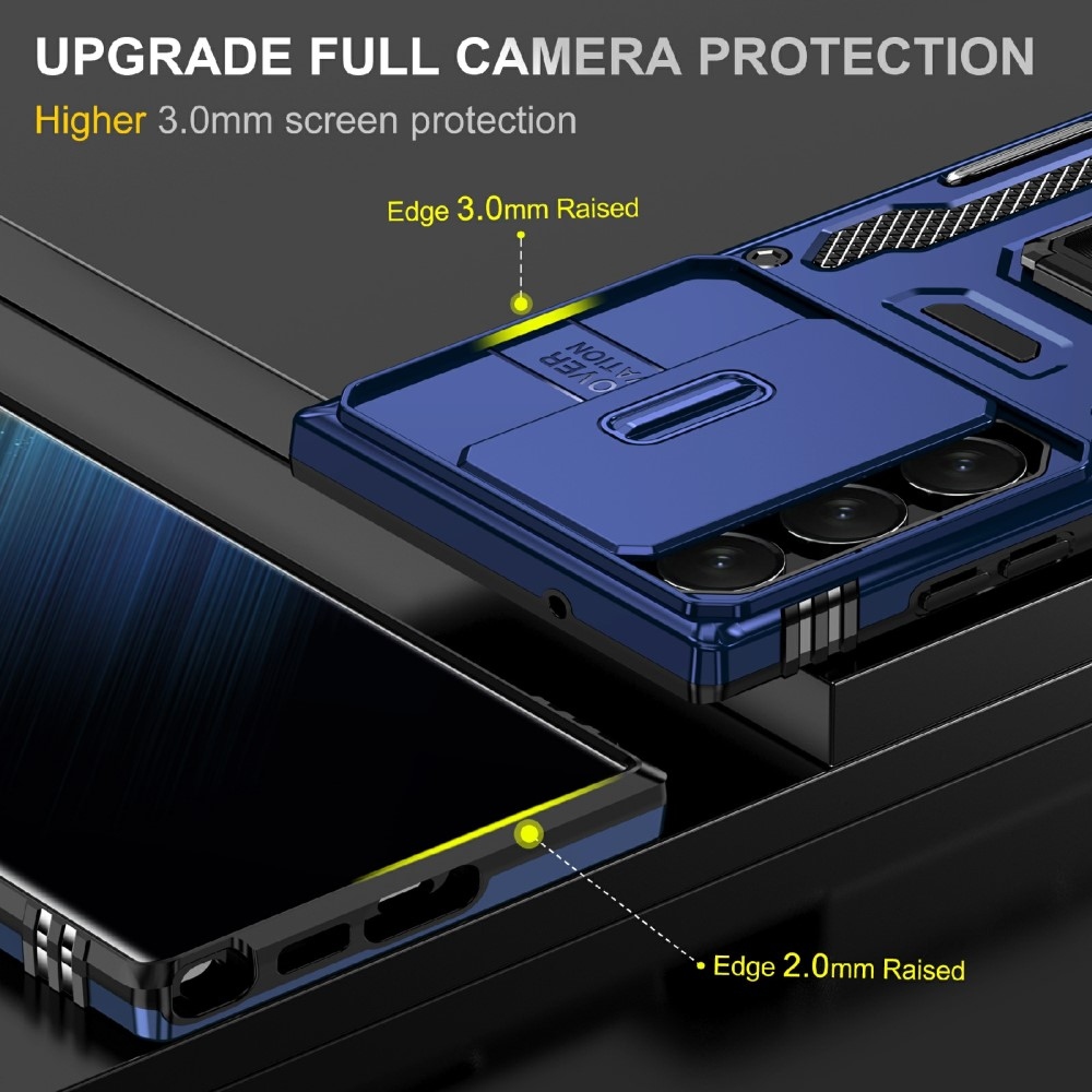 Gyűrűk tartós borítása Samsung Galaxy S25 Ultra készülékhez - sötétkék