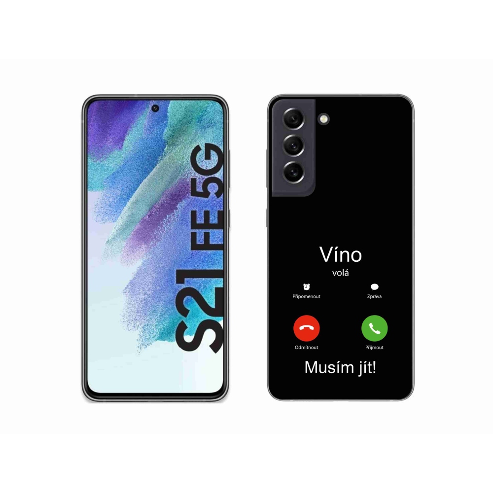 Gél borítás mmCase Samsung Galaxy S21 FE 5G - bor hívások fekete háttérrel