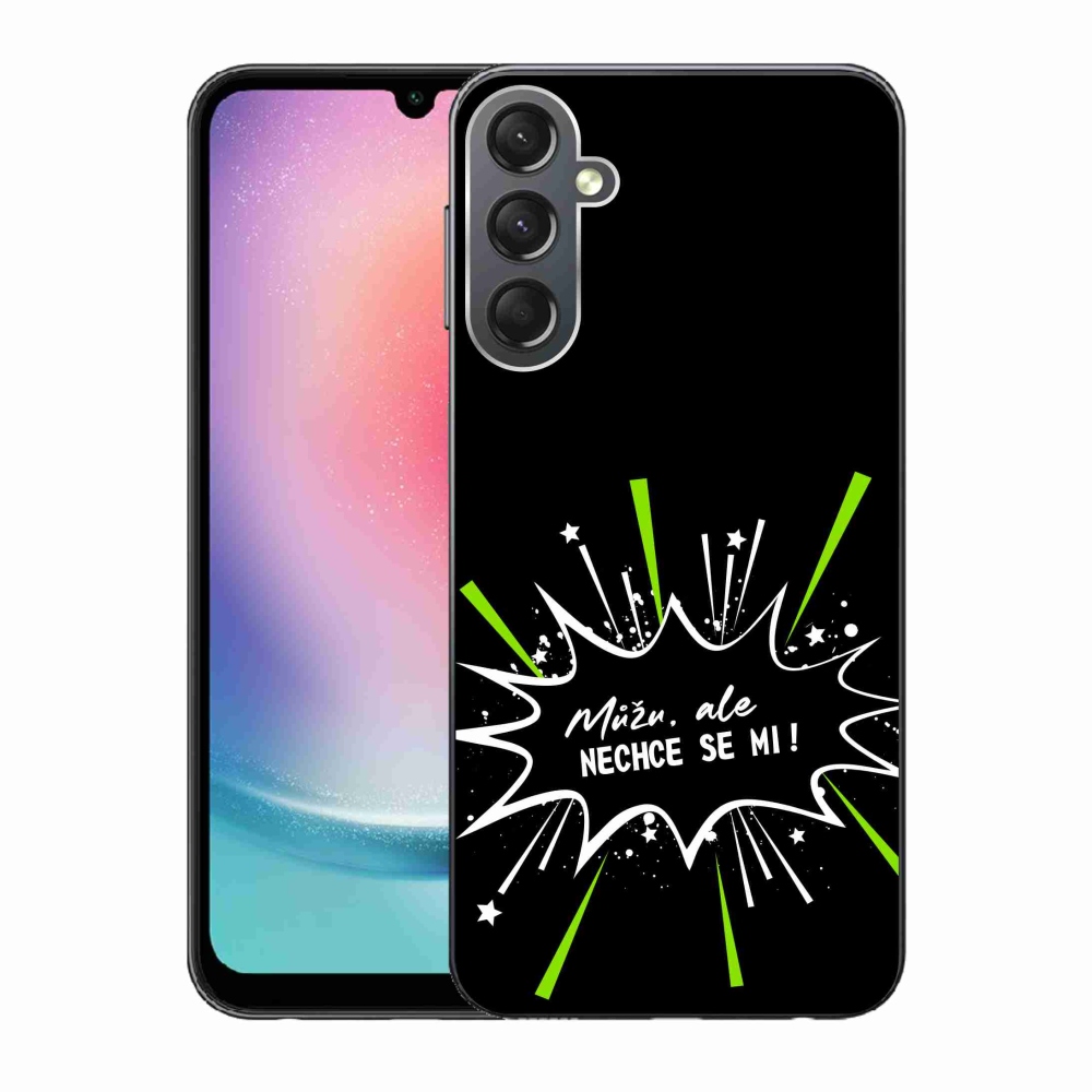 Gél borító mmCase Samsung Galaxy A24 készülékhez - vicces szöveg 11 fekete háttér