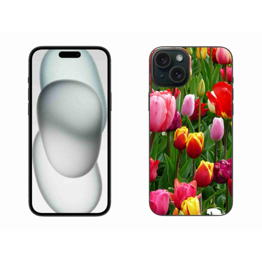 Zselés borítás mmCase iPhone 15 Plus készülékhez - tulipánok