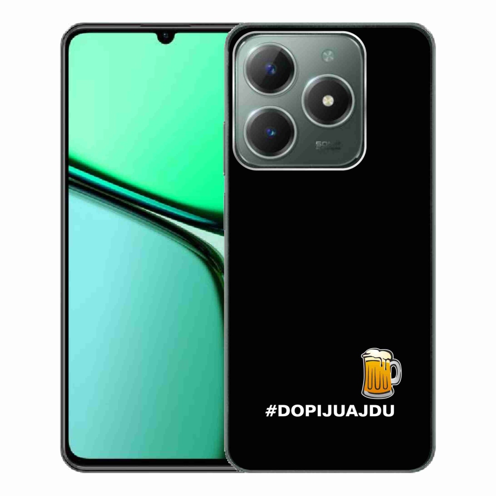 Gél borítás mmCase a Realme C61 készülékhez - sör motívum 1 fekete háttér