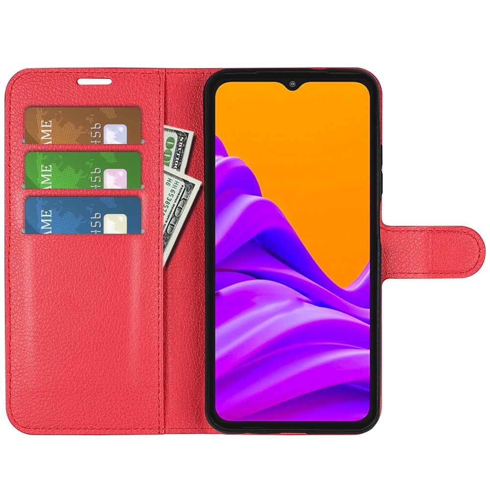 Litchi könyv tok Samsung Galaxy Xcover 7 Pro készülékhez - piros