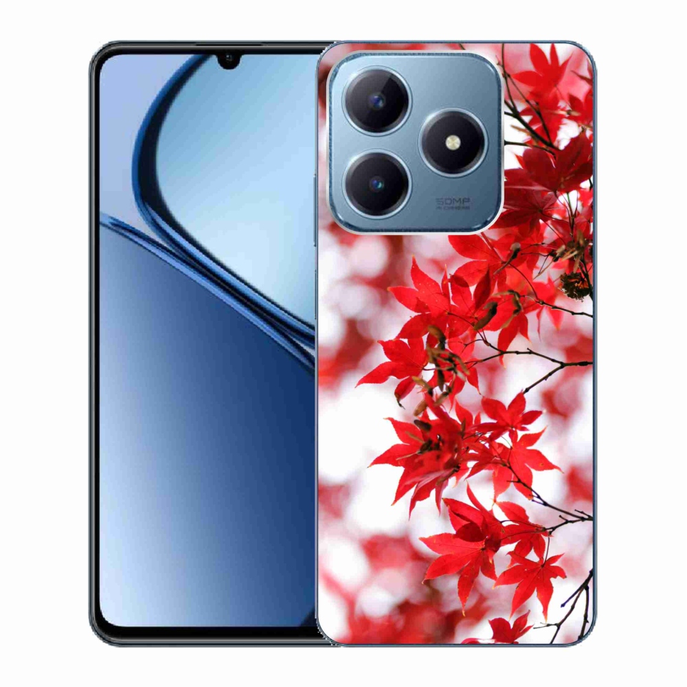 Zselés tok mmCase a Realme C63 készülékhez - piros levelek