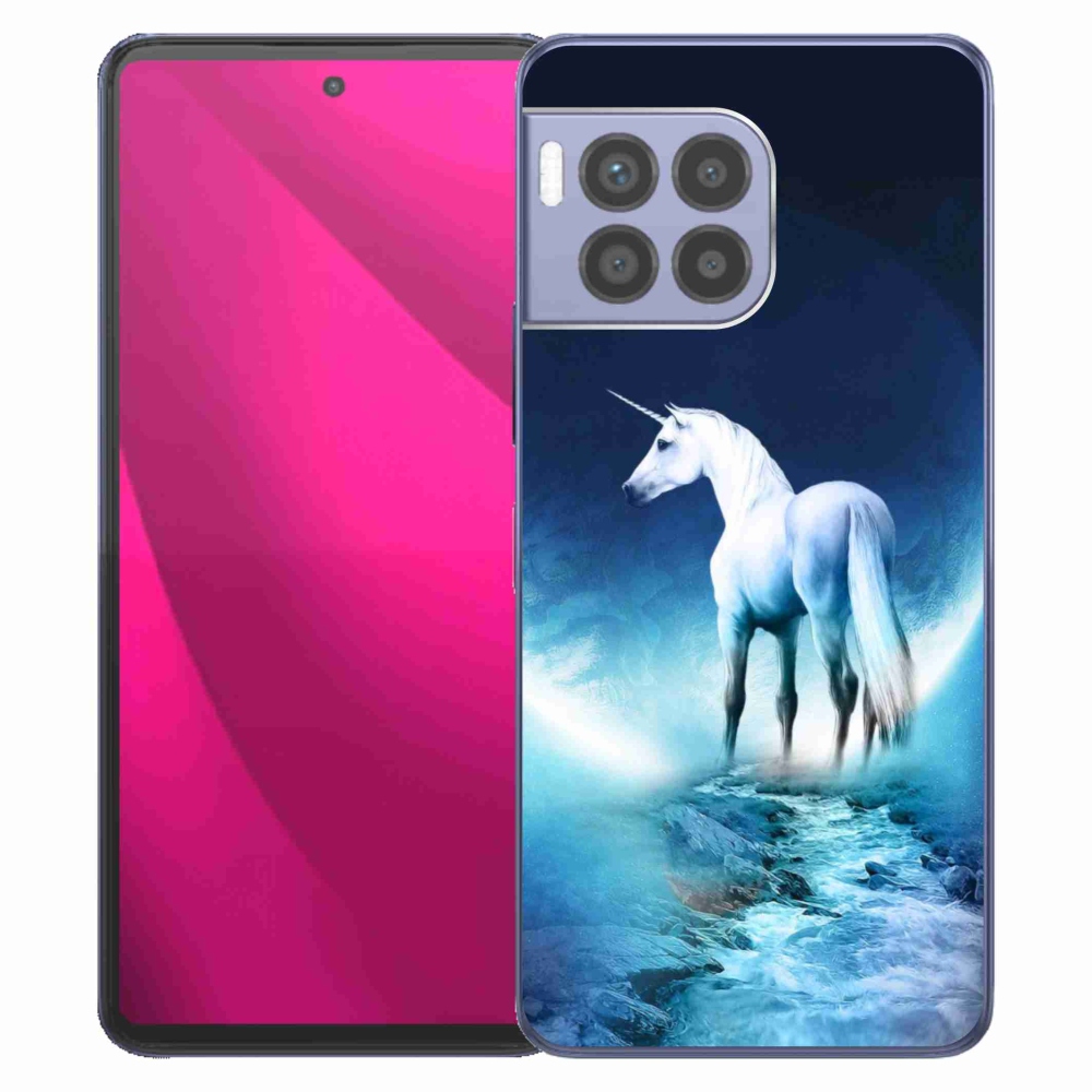 Zselés borítás mmCase a T-Mobile T Phone 2 Pro készülékhez - fehér egyszarvú