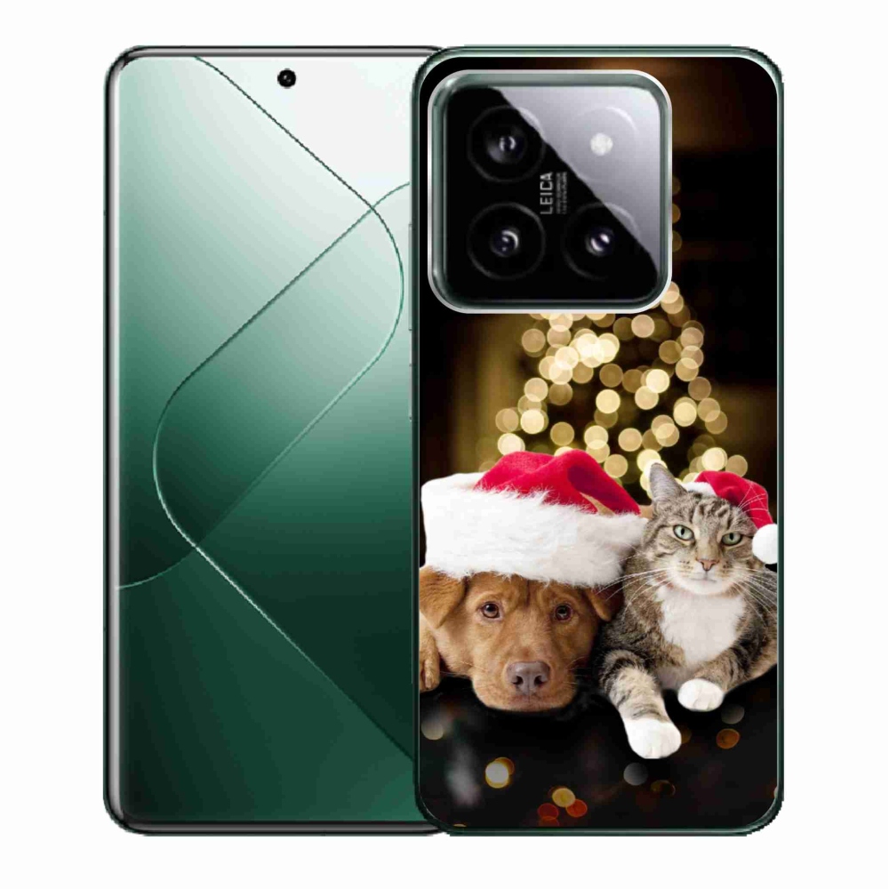 Gél borító mmCase a Xiaomi 14 - Karácsonyi kutya és macska számára
