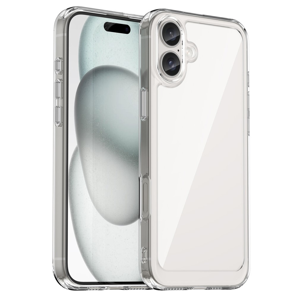Gél tok fix hátlappal iPhone 16 készülékhez - átlátszó