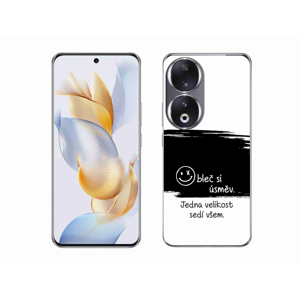 Gél borító mmCase a Honor 90-hez - vicces szöveg 8 fekete-fehér háttérrel