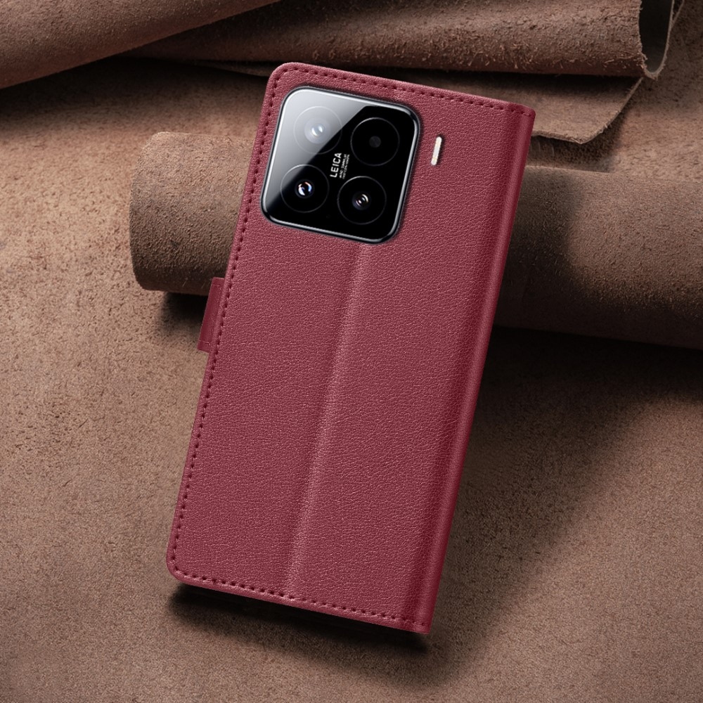 BINFEN könyv tok Xiaomi 15 Pro-hoz - piros