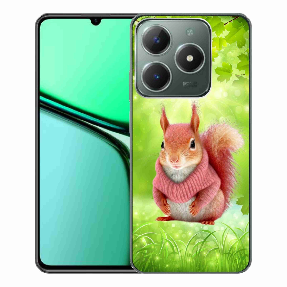Zselés borítás mmCase a Realme C61 készülékhez - mókus pulóverben