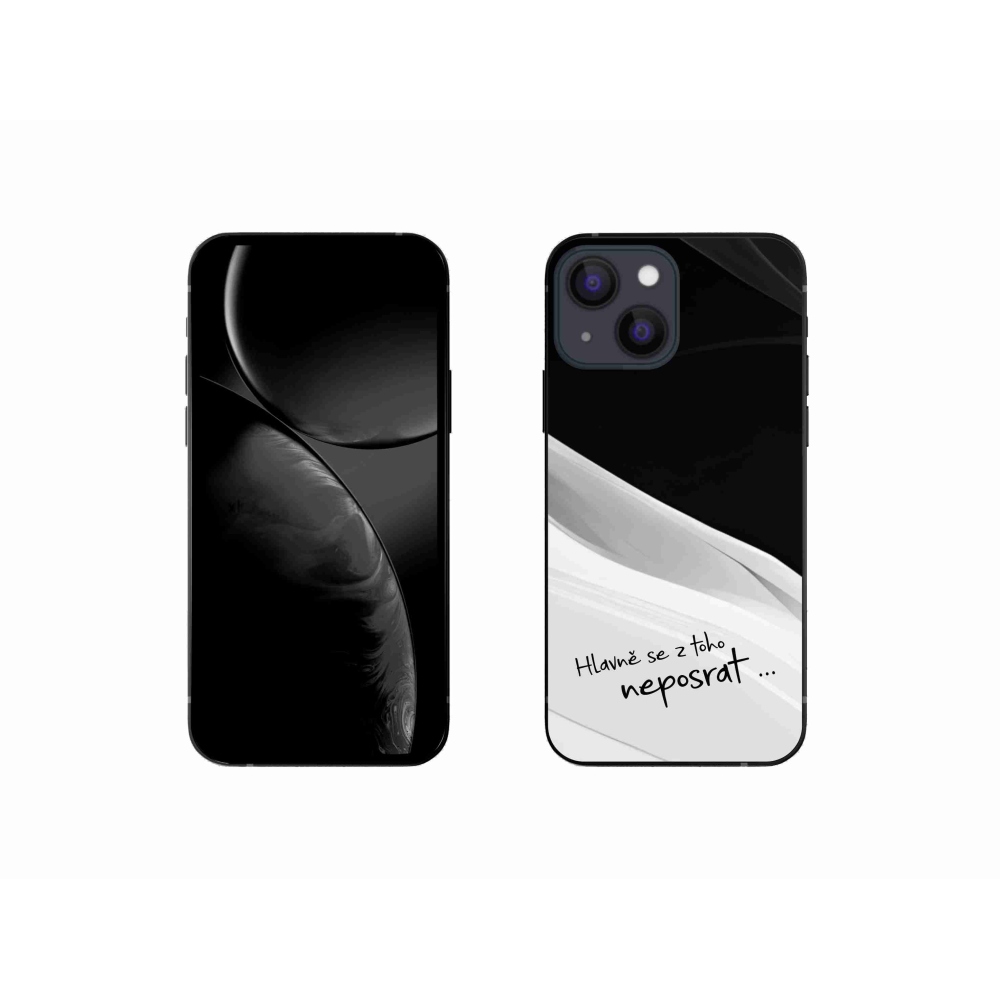 Gél borító mmCase iPhone 13 mini 5.4 - vicces szöveg 13 fehér és fekete háttérrel