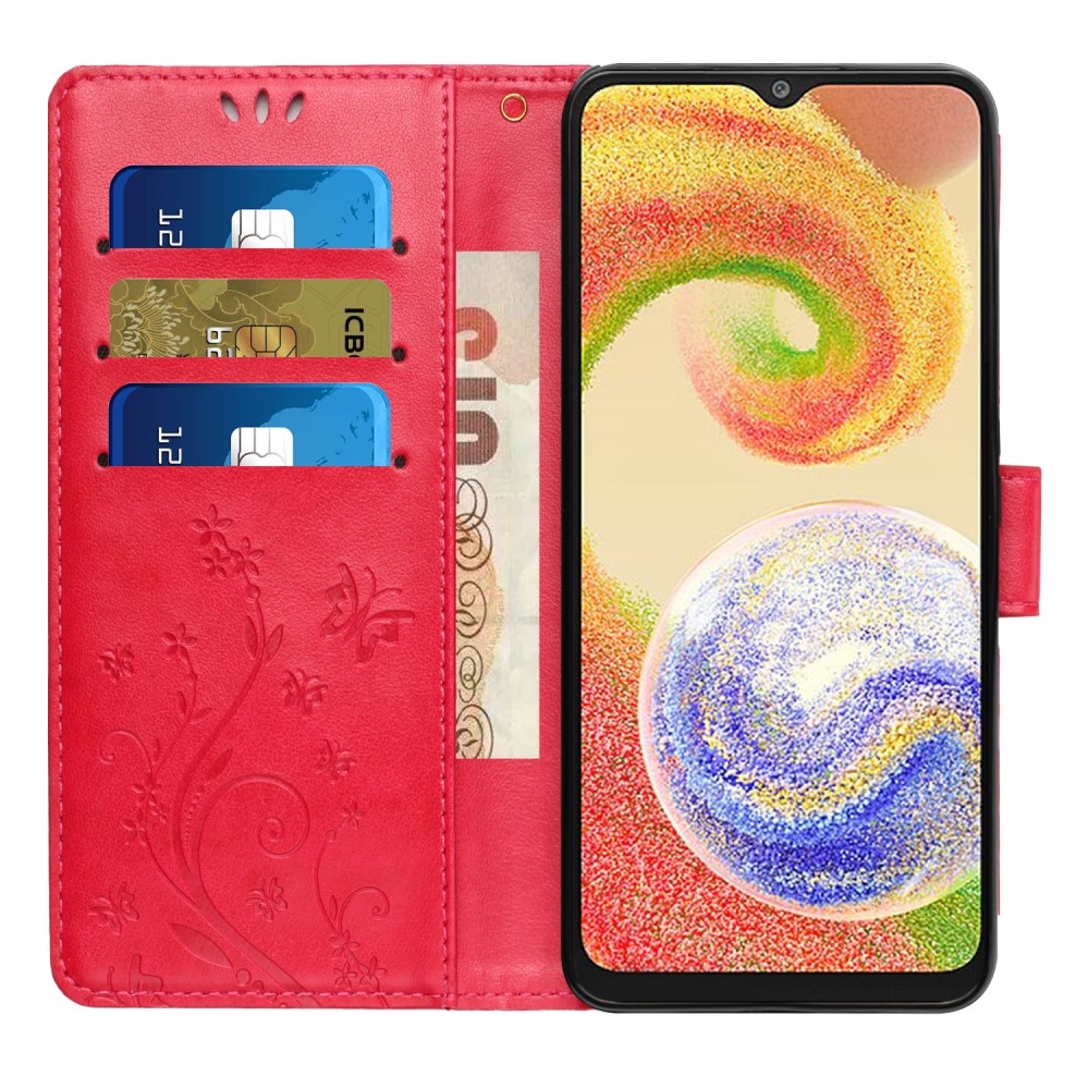 Virágok könyv tok Samsung Galaxy A06 4G - piros