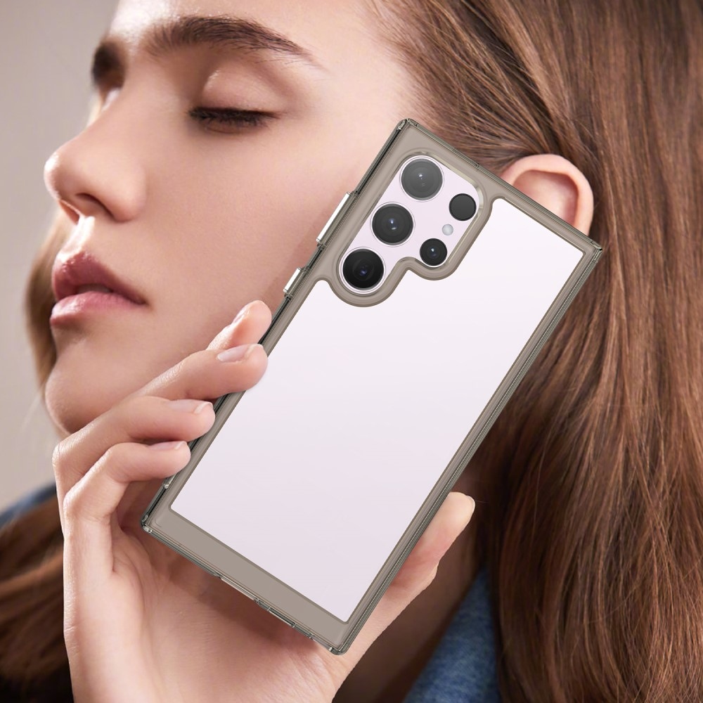 Gél tok kemény hátlappal Samsung Galaxy S24 Ultra készülékhez - szürke