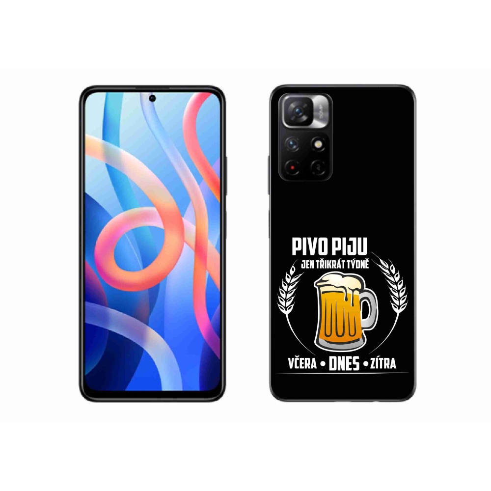 Gél borítás mmCase a Xiaomi Redmi Note 11S 5G számára - sör motívum fekete háttérrel