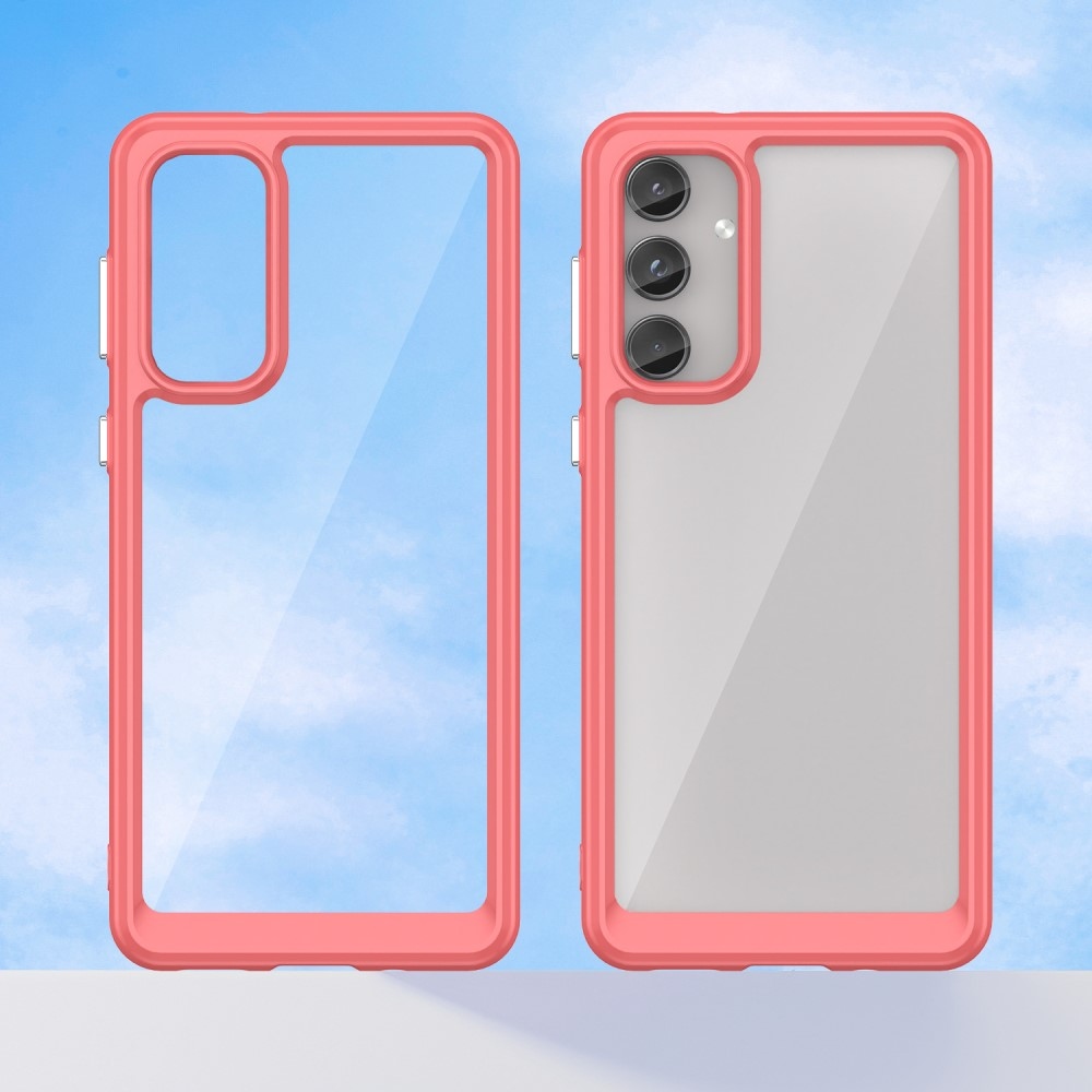 Gél tok kemény hátlappal Samsung Galaxy M55 5G készülékhez - piros