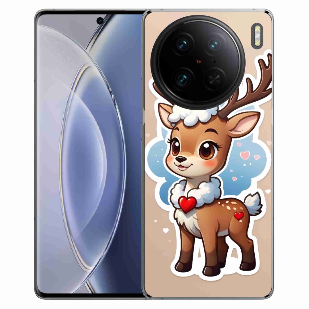 Zselés borítás mmCase a Vivo X90 Pro készülékhez - rajzfilm rénszarvas