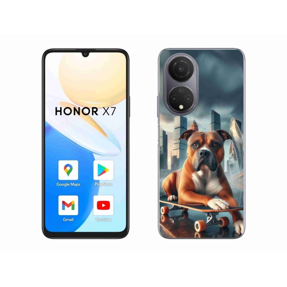 Gél borítás mmCase a Honor X7-hez - kutya gördeszkán