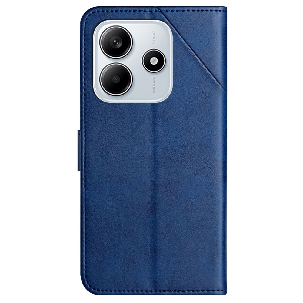Vonalas könyv tok Xiaomi Redmi Note 14 5G-hez - kék