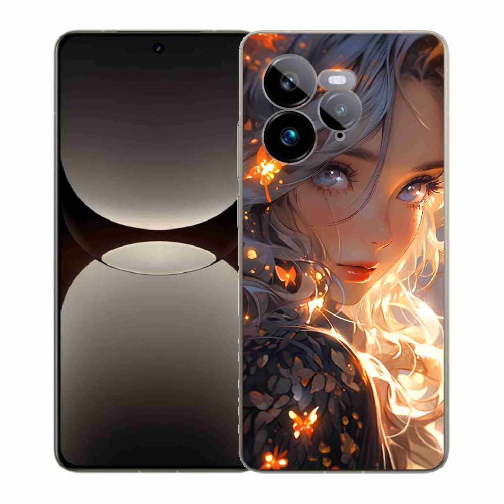 Gél borítás mmCase a Realme GT 7 Pro 5G-n - lány és pillangók